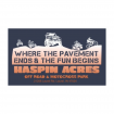 Haspin Acres tagline and off-roading design
